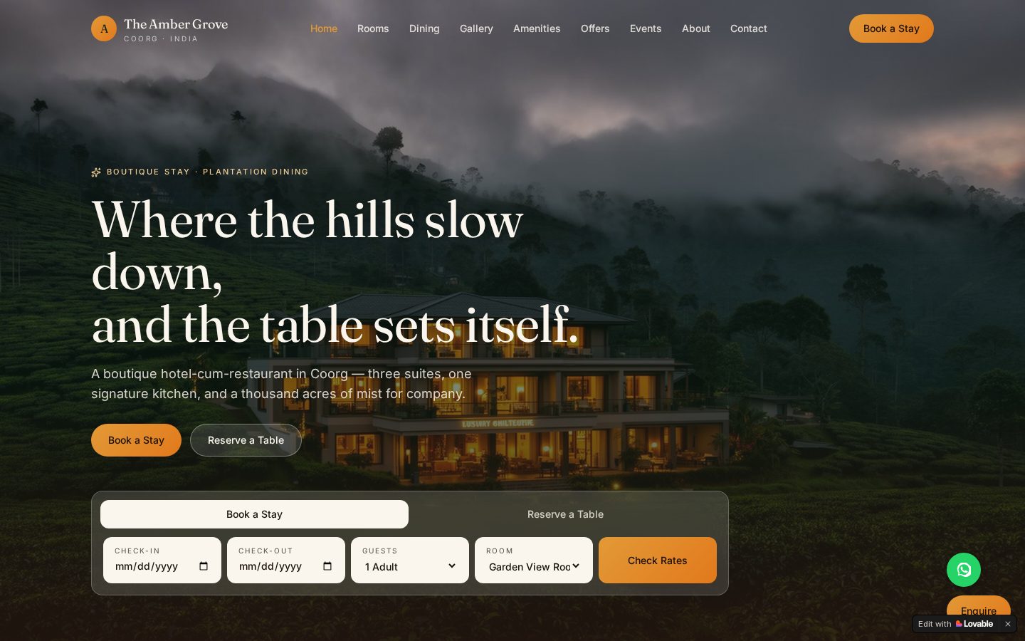 Amber Grove website preview