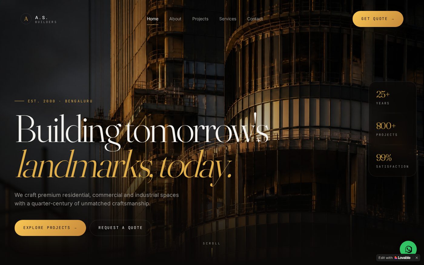 A.S. Builders website preview