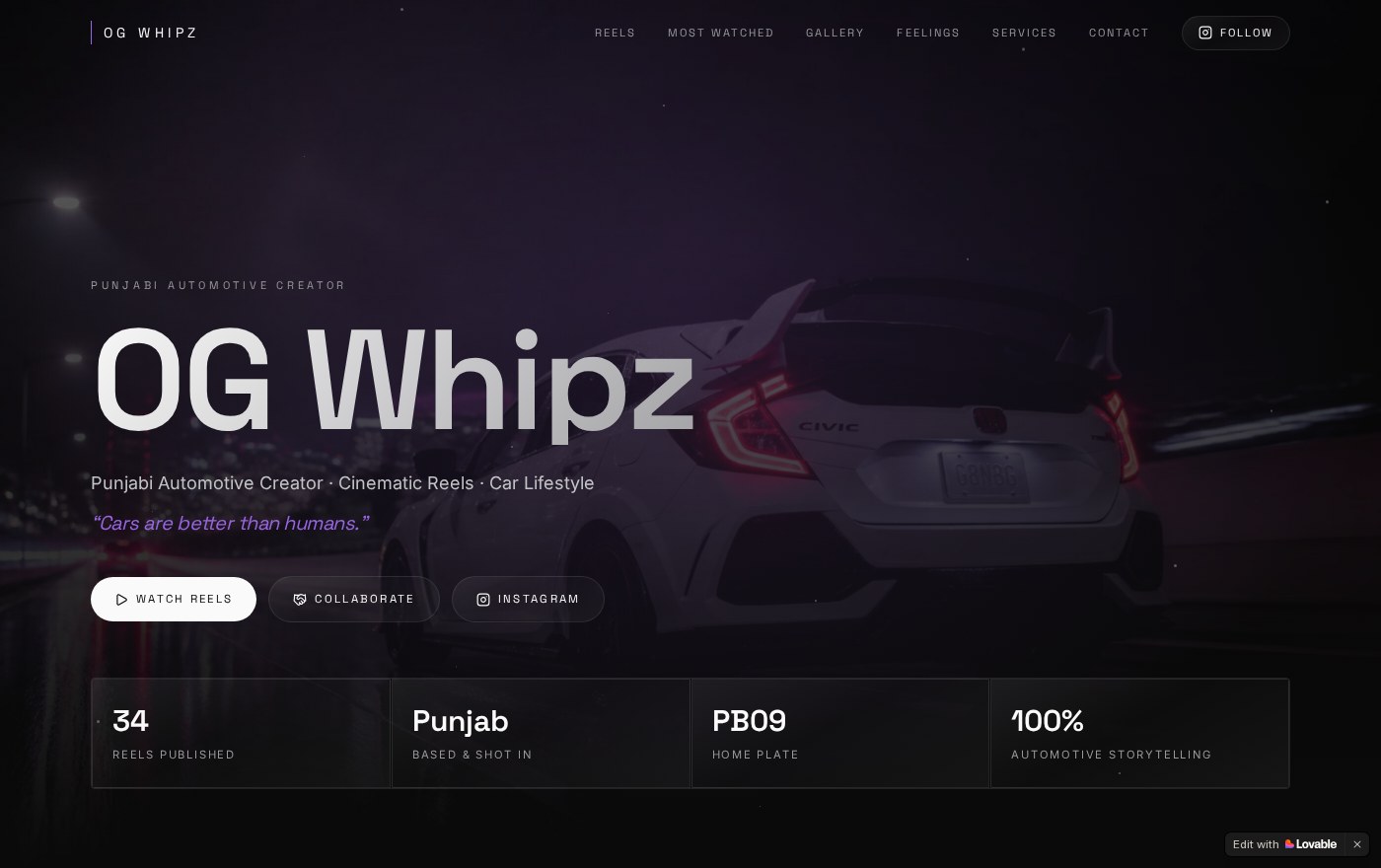 OG Whipz Portfolio website preview