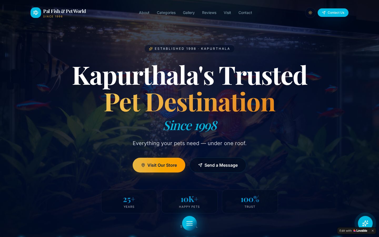 Pal Fish World website preview