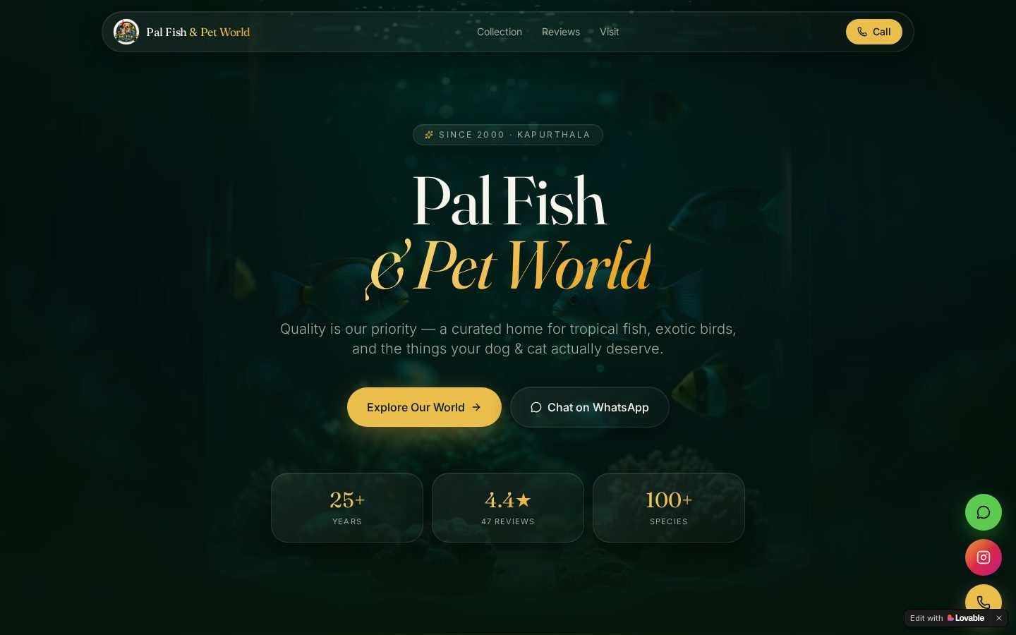 Pal Pet Glow website preview