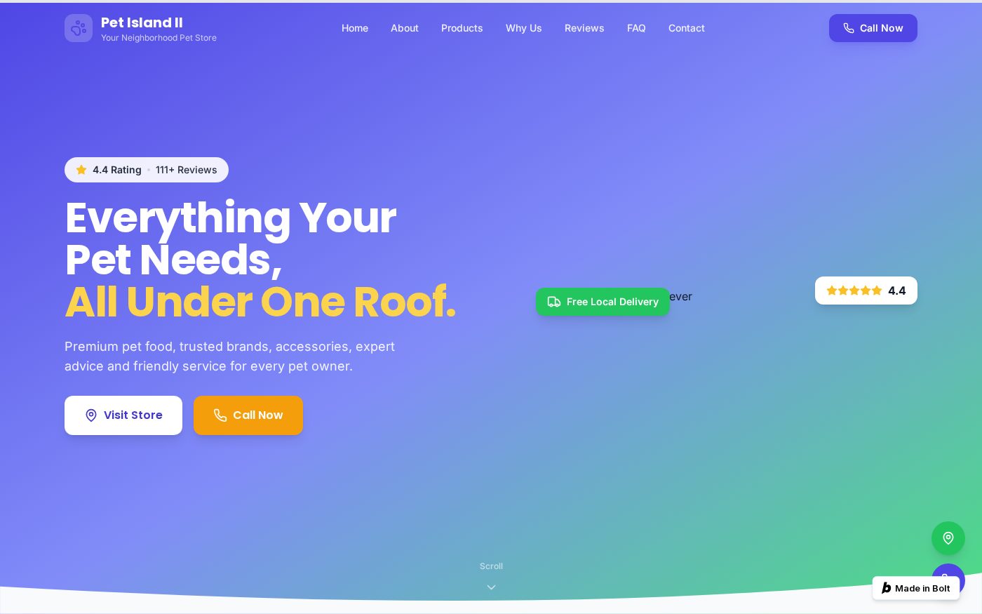 Pet Island website preview